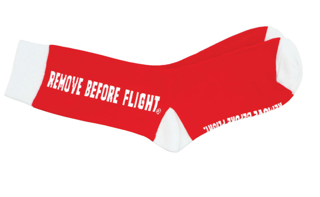 Socks - Remove Before 
Flight