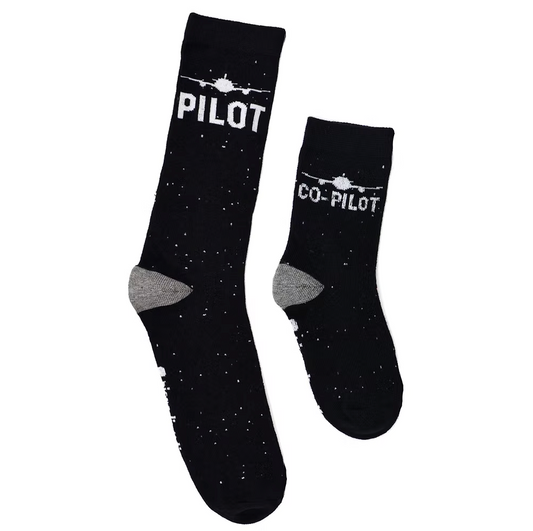 2 pair socks - Daddy and me Pilot Co-Pilot